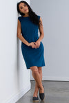 Women's Organic Cotton 100% Cotton Cap Sleeve Pocket Dress | Peacock Blue | Fair Indigo | Ethically Made Clothing | Fair Trade Clothes