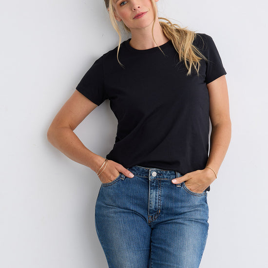 Women's Organic Cotton 100% Cotton Ultra Pura T-shirt | Black | Fair Indigo | Ethically Made Clothing | Fair Trade Clothes