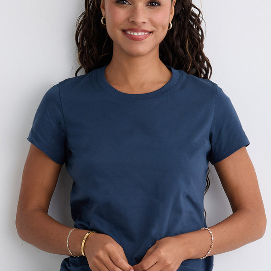 Women's Organic Cotton 100% Cotton Ultra Pura T-shirt | Indigo Blue | Fair Indigo | Ethically Made Clothing | Fair Trade Clothes