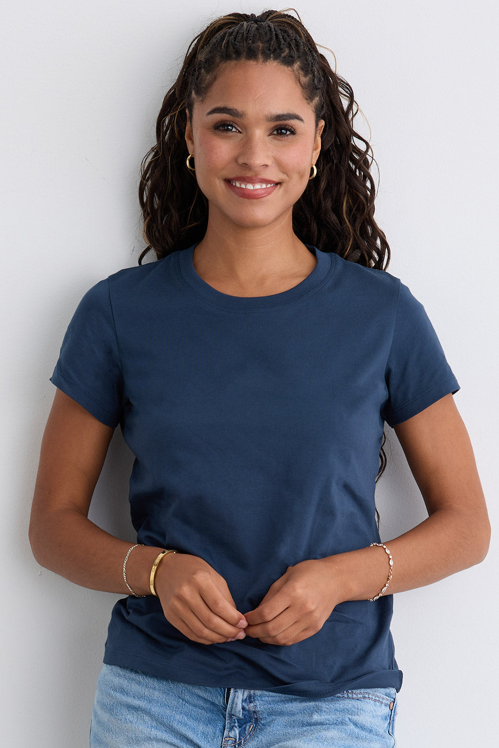 Women's Organic Cotton 100% Cotton Ultra Pura T-shirt | Indigo Blue | Fair Indigo | Ethically Made Clothing | Fair Trade Clothes