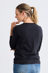 Women's Organic Cotton 100% Cotton Ultra Pura Long Sleeve T-shirt | Black | Fair Indigo | Ethically Made Clothing | Fair Trade Clothes