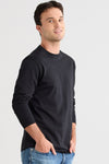 Men's Organic Cotton 100% Cotton Ultra Pura Long Sleeve T-shirt | Black | Fair Indigo | Ethically Made Clothing | Fair Trade Clothes