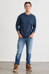 Men's Organic Cotton 100% Cotton Ultra Pura Long Sleeve T-shirt | Indigo Blue | Fair Indigo | Ethically Made Clothing | Fair Trade Clothes
