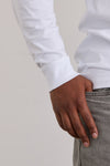 Men's Organic Cotton 100% Cotton Ultra Pura Long Sleeve T-shirt | White | Fair Indigo | Ethically Made Clothing | Fair Trade Clothes