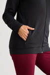 Women's Organic Cotton French Terry Zip Jacket | Black | Fair Indigo | Ethically Made Clothing | Fair Trade Clothes