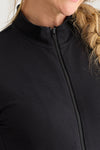 Women's Organic Cotton French Terry Zip Jacket | Black | Fair Indigo | Ethically Made Clothing | Fair Trade Clothes