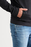 Men's Organic Cotton French Terry Zip Jacket | Black | Fair Indigo | Ethically Made Clothing | Fair Trade Clothes