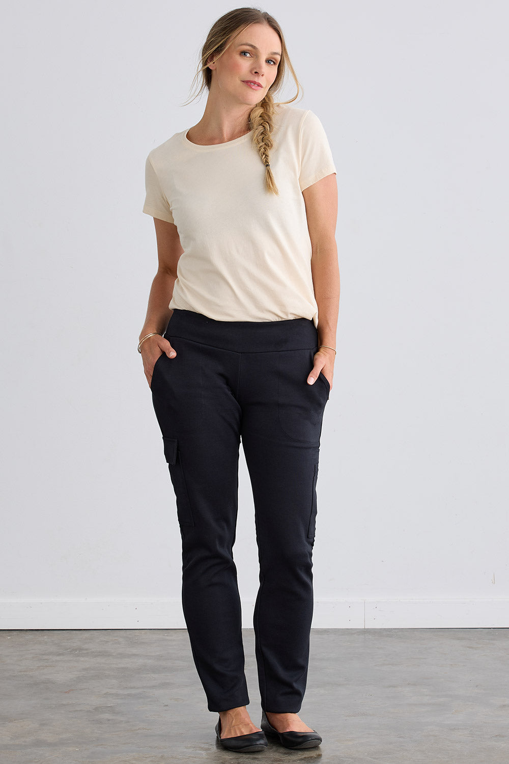 Women's Organic Cotton Double Faced Trouser Pants | Black | Fair Indigo | Ethically Made Clothing | Fair Trade Clothes