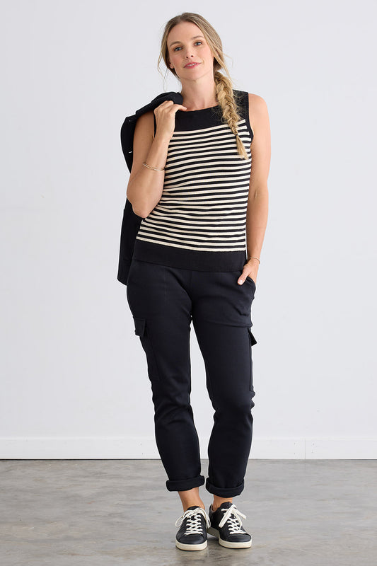 Women's Organic Cotton Double Faced Trouser Pants | Black | Fair Indigo | Ethically Made Clothing | Fair Trade Clothes