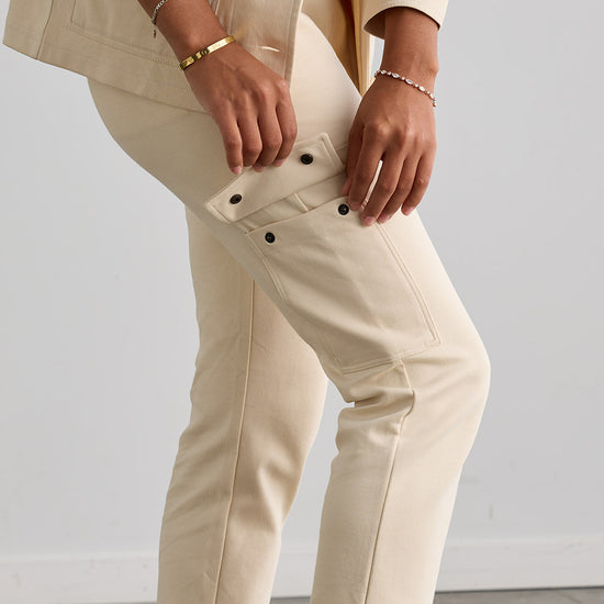 Women's Organic Cotton Double Faced Trouser Pants | Undyed Dye Free No Dye | Fair Indigo | Ethically Made Clothing | Fair Trade Clothes