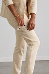 Women's Organic Cotton Double Faced Trouser Pants | Undyed Dye Free No Dye | Fair Indigo | Ethically Made Clothing | Fair Trade Clothes
