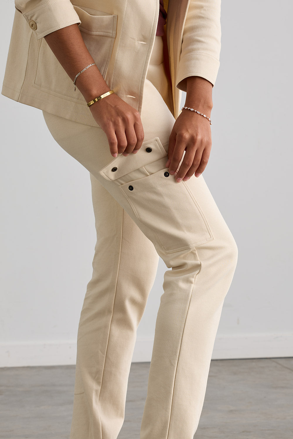 Women's Organic Cotton Double Faced Trouser Pants | Undyed Dye Free No Dye | Fair Indigo | Ethically Made Clothing | Fair Trade Clothes
