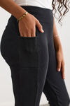 Women's Organic Cotton Blend Rib Knit Leggings 30 in | Black | Fair Indigo | Ethically Made Clothing | Fair Trade Clothes