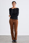 Women's Organic Cotton Luxe 100% Cotton Long Sleeve Boat Neck Tee | Black | Fair Indigo | Ethically Made Clothing | Fair Trade Clothes