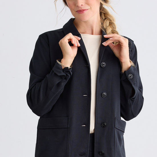 Women's Organic Cotton Double Faced Shirt Jacket | Black | Fair Indigo | Ethically Made Clothing | Fair Trade Clothes