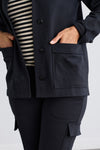Women's Organic Cotton Double Faced Shirt Jacket | Black | Fair Indigo | Ethically Made Clothing | Fair Trade Clothes