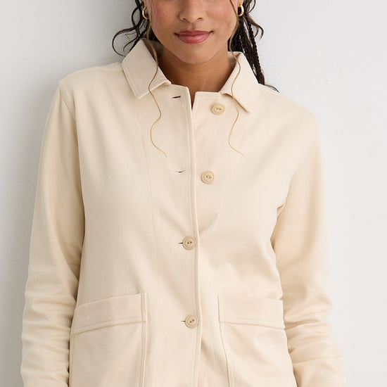 Women's Organic Cotton Double Faced Shirt Jacket | Undyed Dye Free No Dye | Fair Indigo | Ethically Made Clothing | Fair Trade Clothes