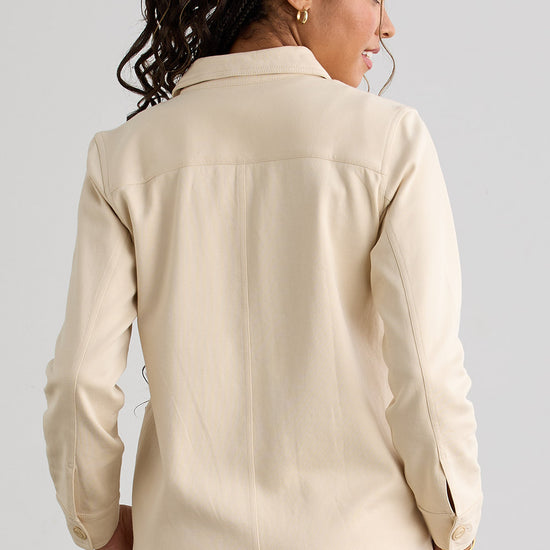 Women's Organic Cotton Double Faced Shirt Jacket | Undyed Dye Free No Dye | Fair Indigo | Ethically Made Clothing | Fair Trade Clothes