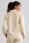 Women's Organic Cotton Double Faced Shirt Jacket | Undyed Dye Free No Dye | Fair Indigo | Ethically Made Clothing | Fair Trade Clothes