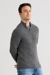 Men's Baby Alpaca Half Zip Sweater | Grey | Fair Indigo | Ethically Made Clothing | Fair Trade Clothes