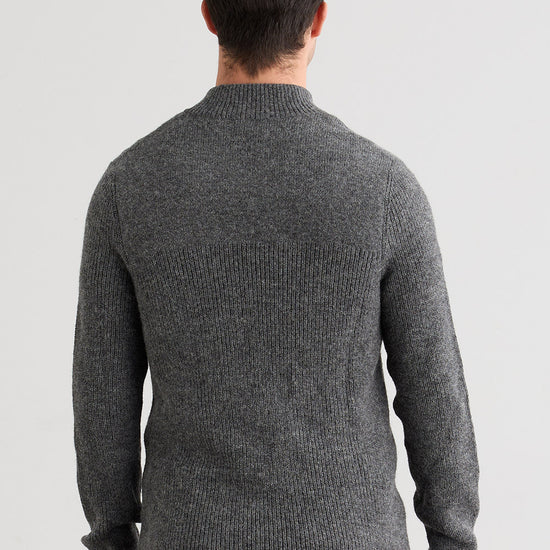 Men's Baby Alpaca Half Zip Sweater | Grey | Fair Indigo | Ethically Made Clothing | Fair Trade Clothes