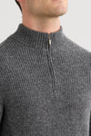 Men's Baby Alpaca Half Zip Sweater | Grey | Fair Indigo | Ethically Made Clothing | Fair Trade Clothes