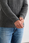 Men's Baby Alpaca Half Zip Sweater | Grey | Fair Indigo | Ethically Made Clothing | Fair Trade Clothes
