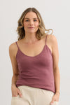 Women's Luxe 100% Organic Cotton Cami | Soft Plum Pink Purple | Fair Indigo | Ethically Made Clothing | Fair Trade Clothes