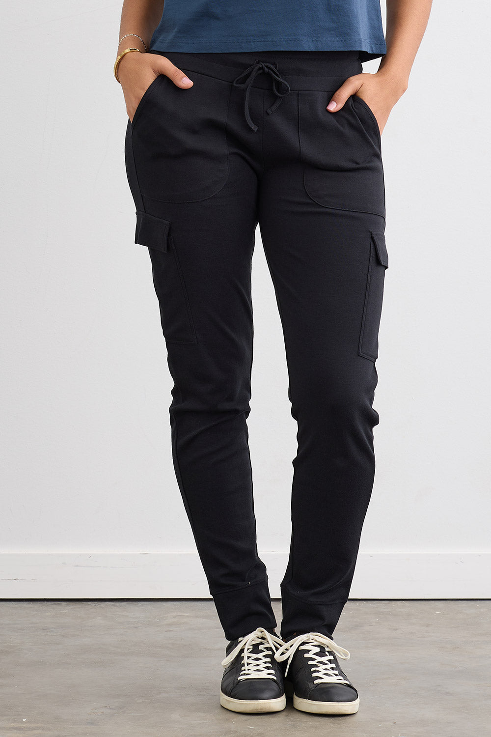 Women's Organic Cotton 100% Cotton Lightweight Joggers 28 in | Black | Fair Indigo | Ethically Made Clothing | Fair Trade Clothes