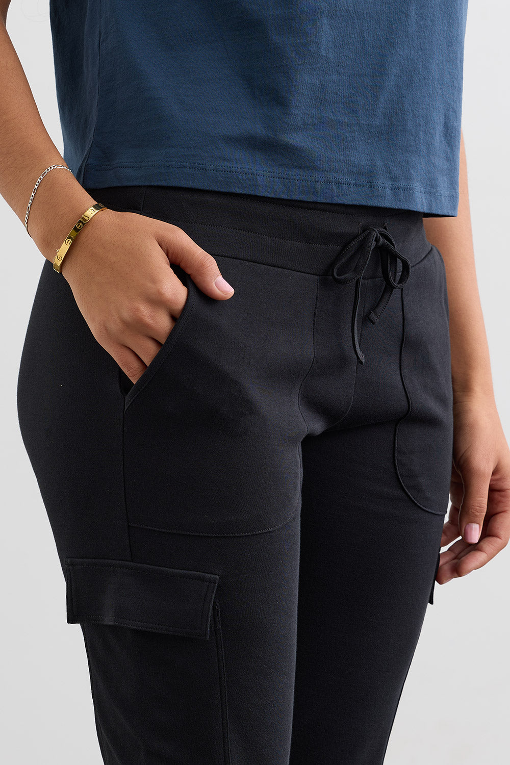 Women's Organic Cotton 100% Cotton Lightweight Joggers 28 in | Black | Fair Indigo | Ethically Made Clothing | Fair Trade Clothes