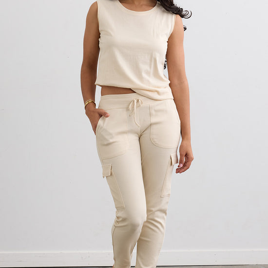Women's Organic Cotton 100% Cotton Lightweight Joggers 28 in | Undyed Dye Free No Dye | Fair Indigo | Ethically Made Clothing | Fair Trade Clothes