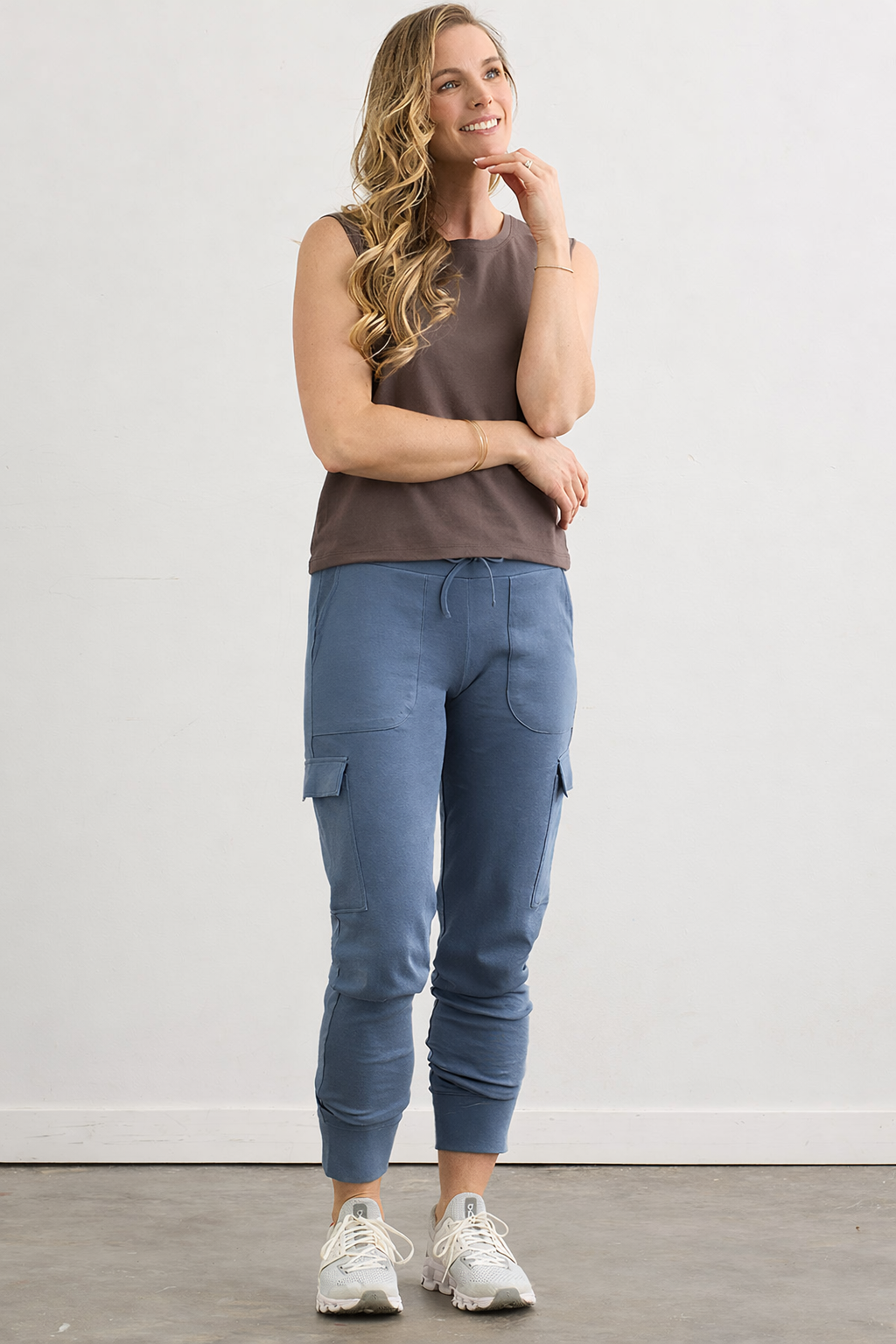 Women's Organic Cotton 100% Cotton Lightweight Joggers 28 in | Storm Blue | Fair Indigo | Ethically Made Clothing | Fair Trade Clothes