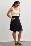 Women's 100% Organic Cotton Knit Faux Wrap Skirt | Black | Fair Indigo | Ethically Made Clothing | Fair Trade Clothes