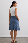 Women's 100% Organic Cotton Knit Faux Wrap Skirt | Storm Blue | Fair Indigo | Ethically Made Clothing | Fair Trade Clothes