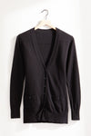 Women's Organic Cotton Boyfriend Cardigan | Black | Fair Indigo | Ethically Made Clothing | Fair Trade Clothes