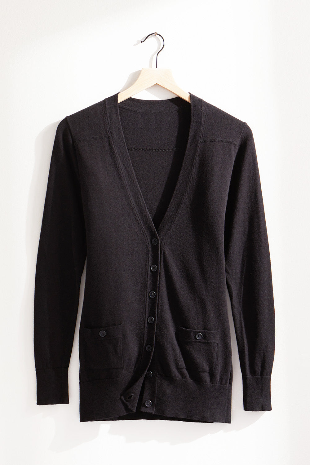 Women's Organic Cotton Boyfriend Cardigan | Black | Fair Indigo | Ethically Made Clothing | Fair Trade Clothes