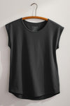 Women's Organic Cotton Cap Sleeve Easy Tee | Black | Fair Indigo | Ethically Made Clothing | Fair Trade Clothes