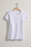 Women's Luxe 100% Organic Cotton Jewel Neck Tee | White | Fair Indigo | Ethically Made Clothing | Fair Trade Clothes