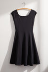 Women's Organic Cotton Ballet Neck Dress | Black | Fair Indigo | Ethically Made Clothing | Fair Trade Clothes
