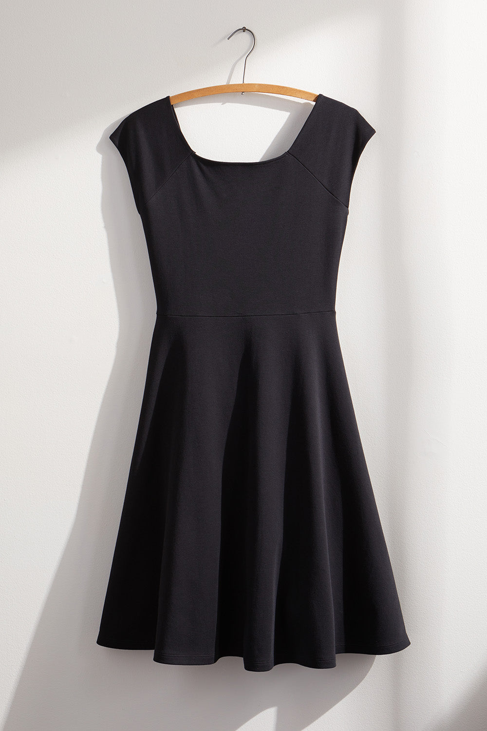 Women's Organic Cotton Ballet Neck Dress | Black | Fair Indigo | Ethically Made Clothing | Fair Trade Clothes