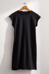 Women's Organic Cotton Minimalist French Terry Dress | Black | Fair Indigo | Ethically Made Clothing | Fair Trade Clothes
