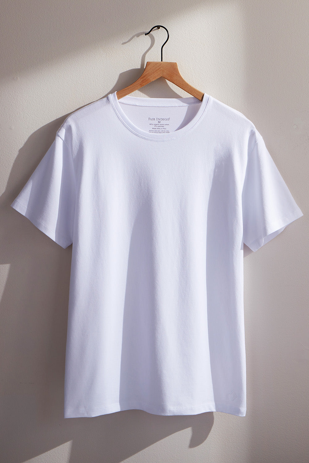 Men's Organic Cotton Crew Neck T-shirt | White | Fair Indigo | Ethically Made Clothing | Fair Trade Clothes