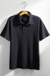 Men's Organic Cotton All Coton Luxe Polo | Black | Fair Indigo | Ethically Made Clothing | Fair Trade Clothes
