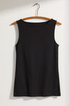 Women's Luxe 100% Organic Cotton Sleeveless Boat Neck Tee | Black | Fair Indigo | Ethically Made Clothing | Fair Trade Clothes