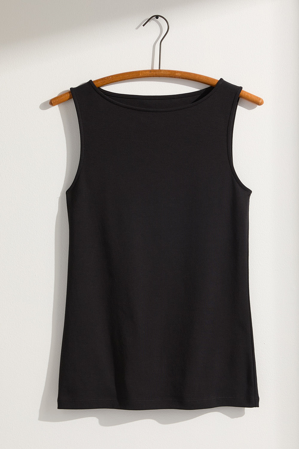 Women's Luxe 100% Organic Cotton Sleeveless Boat Neck Tee | Black | Fair Indigo | Ethically Made Clothing | Fair Trade Clothes