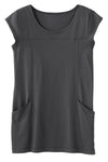 Women's Organic Cotton 100% Cotton Cap Sleeve Pocket Tunic | Grey | Fair Indigo | Ethically Made Clothing | Fair Trade Clothes