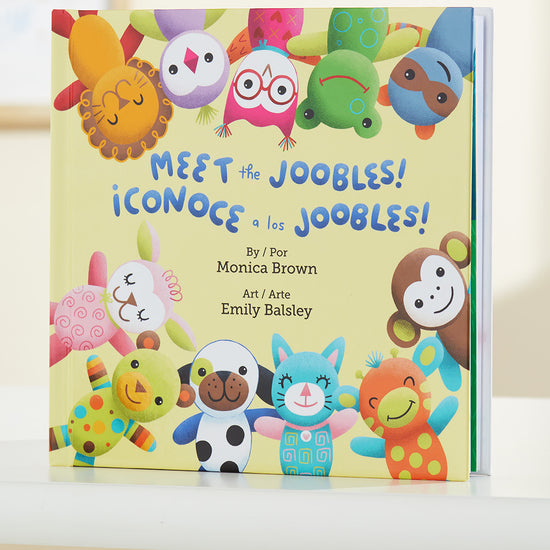 A bilingual childrens book titled Meet the Joobles! ¬°Conoce a los Joobles! with colorful illustrated animal characters on the cover.