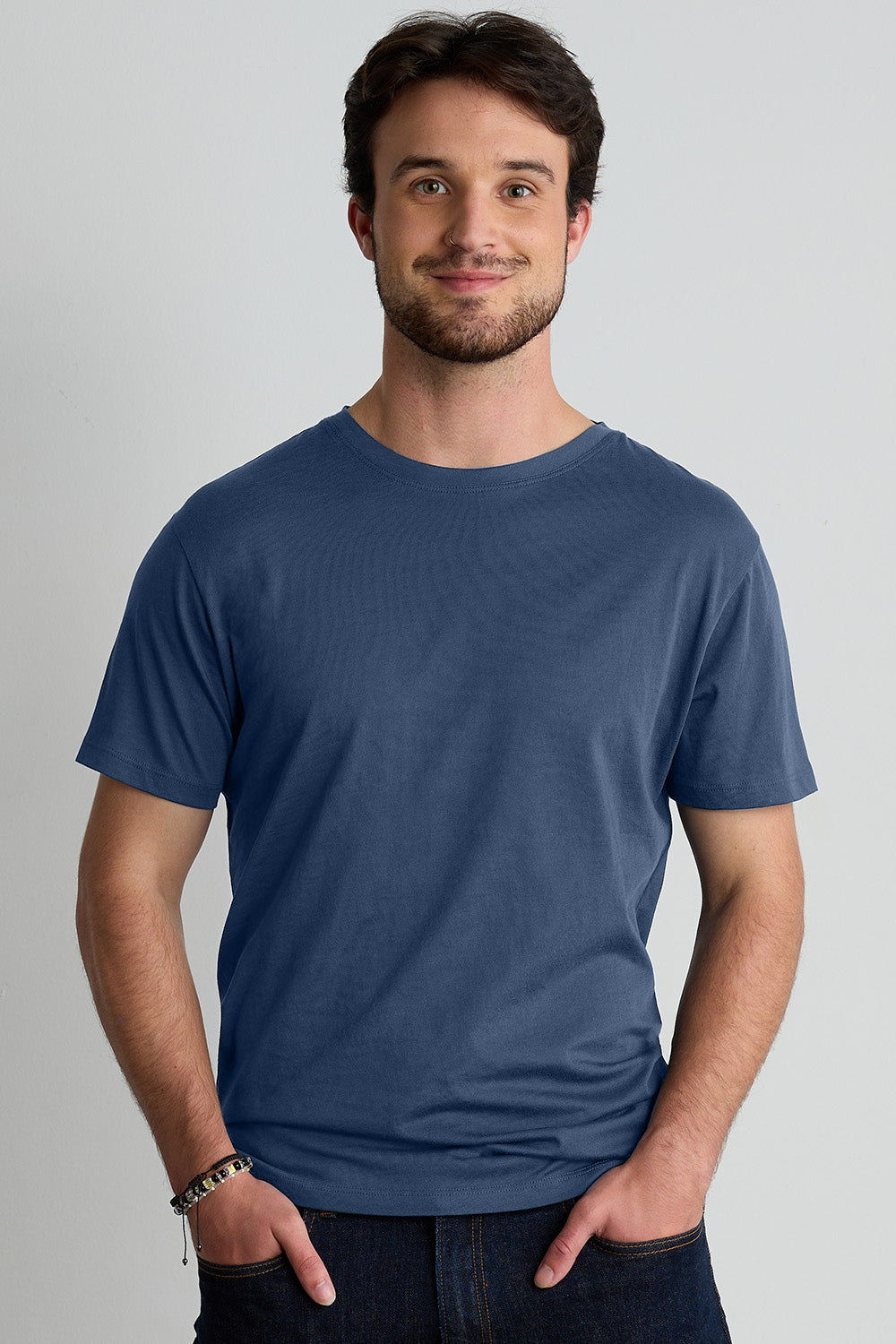 Men's 100% Organic Cotton Crew Neck T-Shirt | Indigo Blue | Fair Indigo | Ethically Made Clothing | Fair Trade Clothes