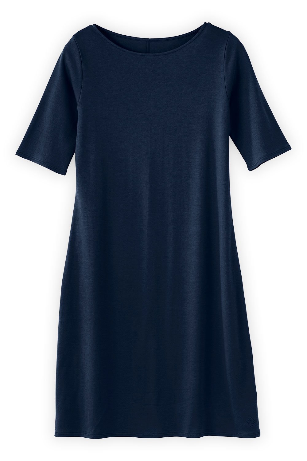 Women's 100% Organic Cotton Boat Neck Dress | Blue | Fair Indigo | Ethically Made Clothing | Fair Trade Clothes
