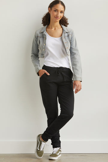 Women's Organic Cotton Joggers | Black | Fair Indigo | Ethically Made Clothing | Fair Trade Clothes